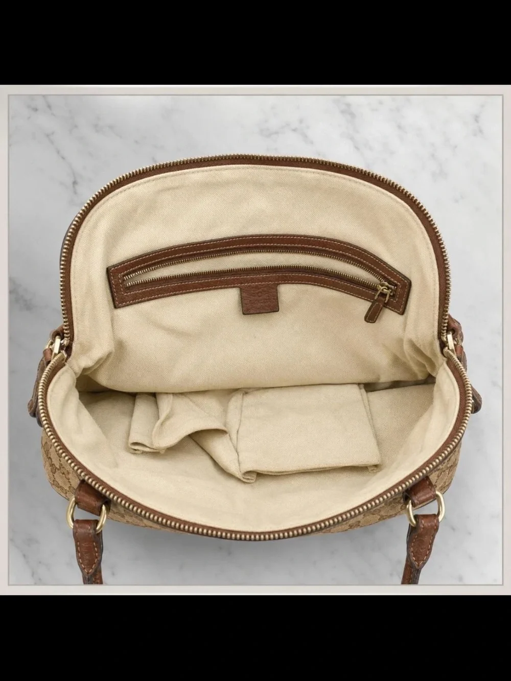 Gucci Brown GG Canvas Top-Handle Bag